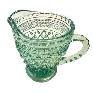 Vintage Anchor Hocking Wexford Creamer Seaform Green